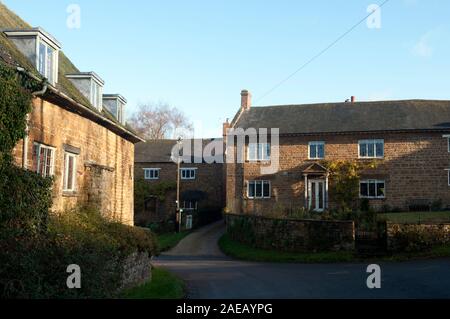 South Newington village en hiver, Oxfordshire, England, UK Banque D'Images