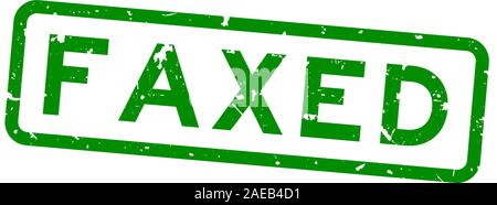 Grunge green faxé parole place joint en caoutchouc stamp sur fond blanc Illustration de Vecteur