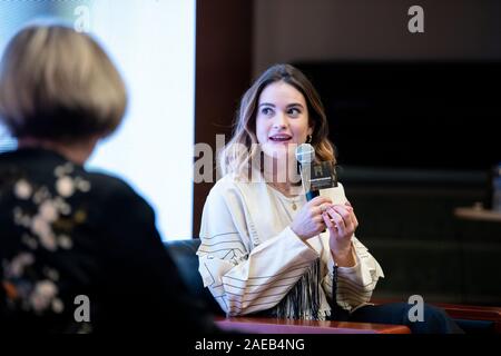 Macao, Chine. Le 08 mai 2019. La 4e International Film Festival et Prix 2019 Macao (IFFAM) Jour 4. Masterclass avec l'actrice britannique James Lily. Credit : HKPhotoNews/Alamy Live News Banque D'Images