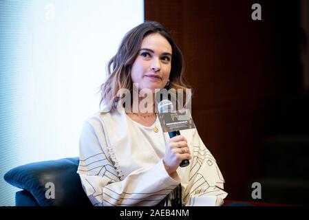 Macao, Chine. Le 08 mai 2019. La 4e International Film Festival et Prix 2019 Macao (IFFAM) Jour 4. Masterclass avec l'actrice britannique James Lily. Credit : HKPhotoNews/Alamy Live News Banque D'Images