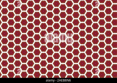 Modèle sans fin d'hexagones colorés sur fond blanc Banque D'Images