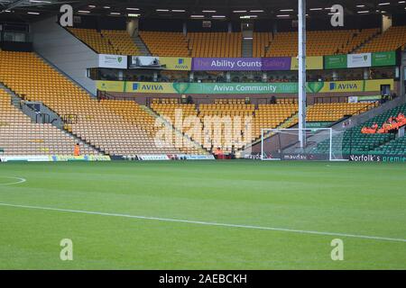 Norwich, Royaume-Uni. Le 08 mai 2019. Une vue générale du sol avant le premier match de championnat entre Norwich City et Sheffield United à Carrow Road Le 8 décembre 2019 à Norwich, Angleterre. (Photo par Mick Kearns/phcimages.com) : PHC Crédit Images/Alamy Live News Banque D'Images