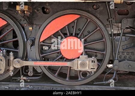 Ancienne roue de locomotive train à vapeur Banque D'Images