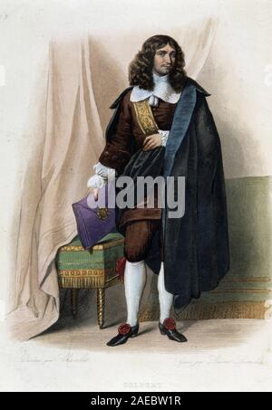 Portrait de Jean Baptiste Colbert (Jean-Baptiste) (1619-1683), homme d'Etat francais (1619 - 1683) - dans "Le Plutarque francais', par Mennechet, 1844-4 Banque D'Images