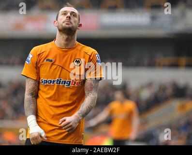 28 janvier 2012. Soccer - Football Premiership - Wolverhampton Wanderers Vs West Bromwich Albion. Steven Fletcher de loups réagit après un mauvais côté. Photographe : Paul Roberts/Oneuptop/Alamy. Banque D'Images