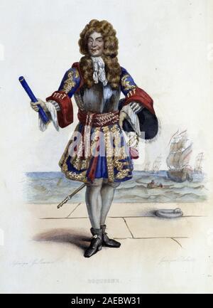 Marquis Abraham Duquesne (1604-1688)- dans 'Le Plutarque francais', par Mennechet, Paris, 1844-47 Banque D'Images