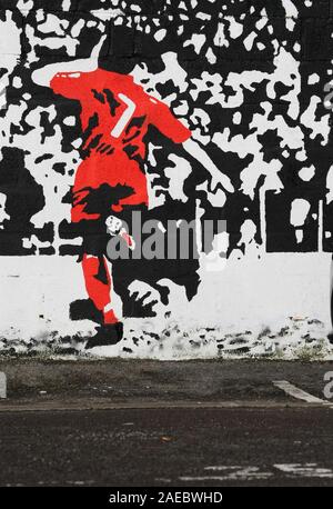 26 janvier 2013 - Championnat de Football nPower - Bristol City Vs. Ipswich Town - Une peinture murale sur le mur qui entoure la ville de Bristol's Ashton Gate Stadium - Photo : Paul Roberts /Oneuptop/Alamy. Banque D'Images