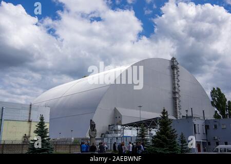 Tchernobyl Nouveau confinement sûr vue proche Banque D'Images