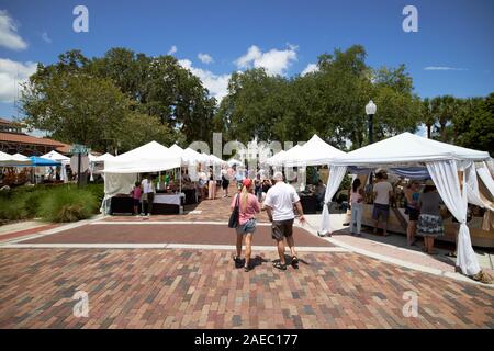 Jardin d'hiver, les agriculteurs les étals de marché jardin d'hiver en Floride usa Banque D'Images