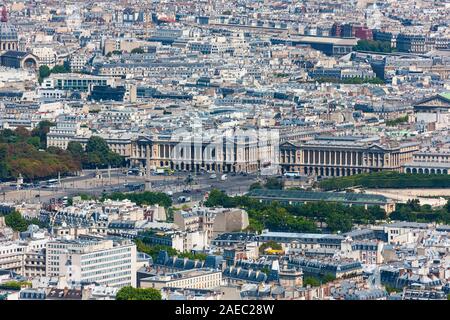 Paris, France paysage urbain. Place de la Concorde au nord de la Seine. Banque D'Images