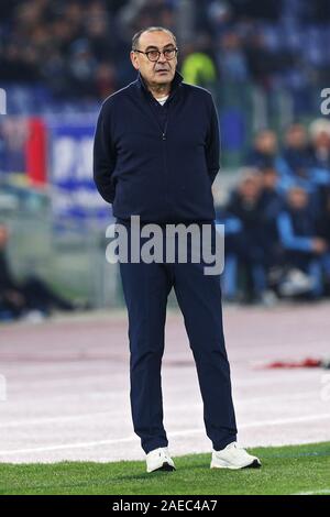 Entraîneur de la Juventus, Maurizio Sarri réagit durant le championnat d'Italie Serie A match de football entre SS Lazio et de la Juventus le 7 décembre 2019 au Stadio Olimpico à Rome, Italie - Photo Federico Proietti/ESPA-Images Banque D'Images