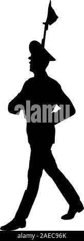 Soldats Silhouette lors d'une parade militaire. Vector illustration Illustration de Vecteur