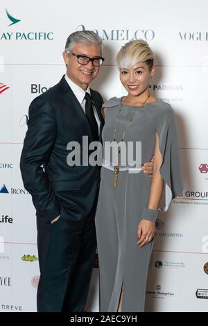 HONG KONG, Hong Kong SAR, Chine : 7 novembre 2019. Actrice de Hong Kong JuJu Chan, star de séries télé, Wu Assassins avec mari et directeur,Antony Szeto, à la Women's Foundation Gala 15e anniversaire. Alamy Image/Jayne Russell Banque D'Images