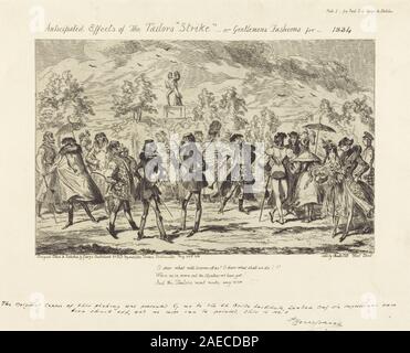 Effets prévus de la grève des tailleurs ; date 1834George Cruikshank, les effets anticipés de la grève des tailleurs, 1834 Banque D'Images