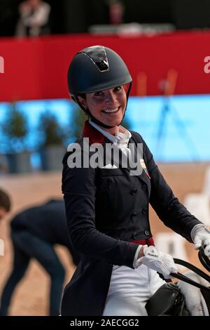 L'IFEMA, Madrid, Espagne. 29 novembre, 2019. Grand Prix de dressage, cheval de Madrid 2019 Semaine : Trofeo Universidad Alfonso X el Sabio. Patricia Ferrando Banque D'Images