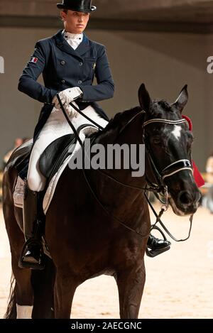 L'IFEMA, Madrid, Espagne. 29 novembre, 2019. Grand Prix de dressage, cheval de Madrid 2019 Semaine : Trofeo Universidad Alfonso X el Sabio. Morgan Barbançon Banque D'Images