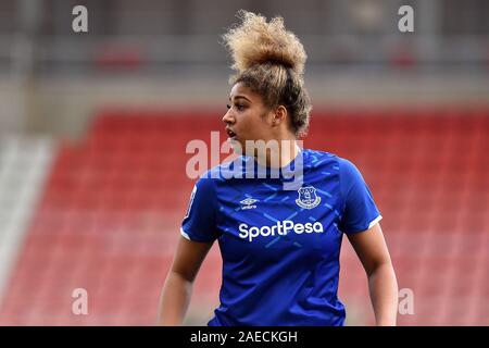 Leigh, UK. Le 08 mai 2019. LEIGH, ANGLETERRE - 8 décembre Gabrielle George de Everton Femmes en action au cours de la Barclays FA Women's Super League match entre Manchester United et Everton à Leigh Sport Stadium, Leigh le dimanche 8 décembre 2019. (Crédit : Eddie Garvey | MI News) photographie peut uniquement être utilisé pour les journaux et/ou magazines fins éditoriales, licence requise pour l'usage commercial Crédit : MI News & Sport /Alamy Live News Banque D'Images