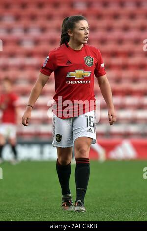 Leigh, UK. Le 08 mai 2019. LEIGH, ANGLETERRE - 8 décembre en action au cours de la Barclays FA Women's Super League match entre Manchester United et Everton à Leigh Sport Stadium, Leigh le dimanche 8 décembre 2019. (Crédit : Eddie Garvey | MI News) photographie peut uniquement être utilisé pour les journaux et/ou magazines fins éditoriales, licence requise pour l'usage commercial Crédit : MI News & Sport /Alamy Live News Banque D'Images