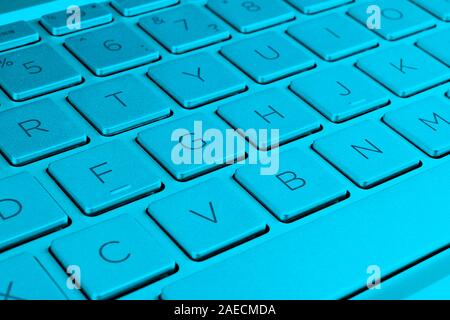 Libre d'un clavier d'ordinateur portable argent moderne. Clavier d'ordinateur portable. Détail de la nouvelle et ergonomique clavier de l'ordinateur. Banque D'Images