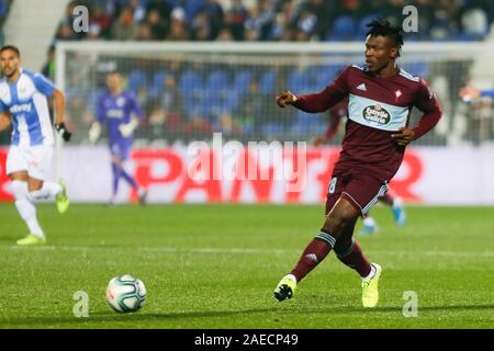 Madrid, Espagne. Le 08 mai 2019. JOSEPH AIDOO PENDANT MATCH LEGANES CD VERSUS REAL CLUB CELTA DE VIGO À BUTARQUE STADIUM. Dimanche, 8 décembre 2019 Cordon Cordon Crédit : Presse Presse/Alamy Live News Banque D'Images