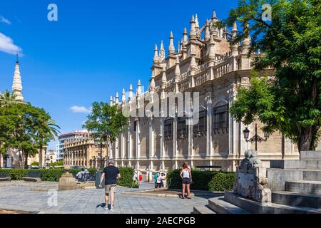 La Cathédrale de Séville Espagne chrétienne est la plus grande cathédrale gothique au monde Banque D'Images