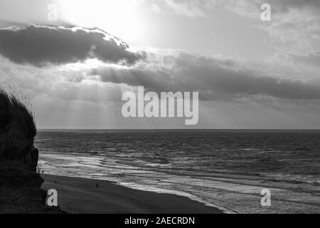 Sylt, Kampen, Strand, Meer, stuermisch, Spaziergaenger Banque D'Images