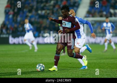 Madrid, Espagne. Le 08 mai 2019. JOSEPH AIDOO PENDANT MATCH LEGANES CD VERSUS REAL CLUB CELTA DE VIGO À BUTARQUE STADIUM. Dimanche, 8 décembre 2019 Cordon Cordon Crédit : Presse Presse/Alamy Live News Banque D'Images