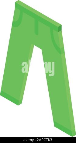 Jeans vert, icône de style isométrique Illustration de Vecteur