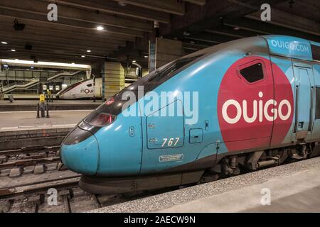 La GARE MONTPARNASSE EN GRÈVE, PARIS Banque D'Images