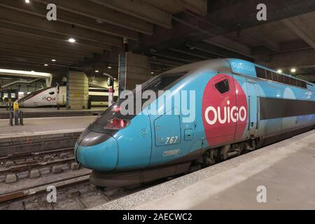 La GARE MONTPARNASSE EN GRÈVE, PARIS Banque D'Images