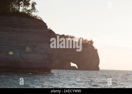 Falaises, Pictured Rocks National Lakeshore, au Michigan Banque D'Images