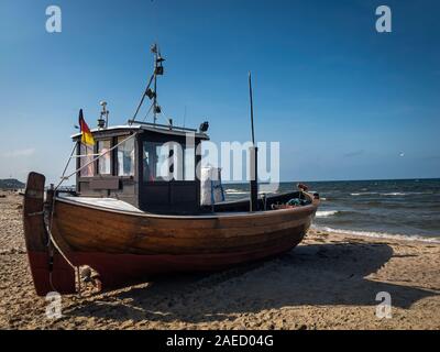 Bateau de pêche sur l'île Usedom Banque D'Images