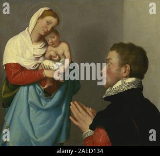 Giovanni Battista Moroni, un gentleman en adoration devant la Vierge, c 1560 Un homme en adoration devant la Vierge ; années 1560 date Banque D'Images