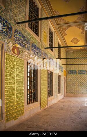 La Cour des eunuques noirs au Harem du Palais de Topkapi à Istanbul, Turquie Banque D'Images