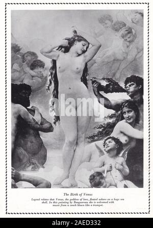 "La Naissance de Vénus" par William Adolphe Bouguereau. Transports - dans un shell en tant que femme mature de la mer à Paphos à Chypre Banque D'Images