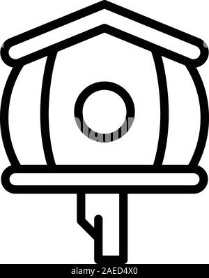 Grande maison d'oiseau, l'icône de style contour Illustration de Vecteur