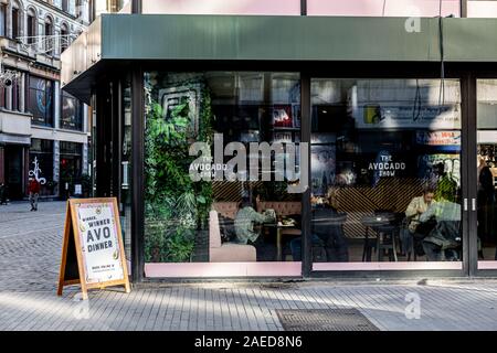 L'avocat afficher restaurant à Bruxelles, Belgique Banque D'Images