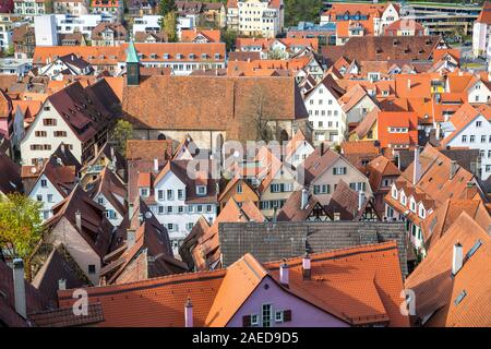 Vieille ville de Tübingen, paysage, Baden-Württenberg, toit Banque D'Images