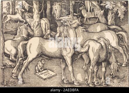 Hans Baldung Grien, Groupe de sept chevaux, 1534 Groupe des Sept chevaux ; date de 1534. Banque D'Images