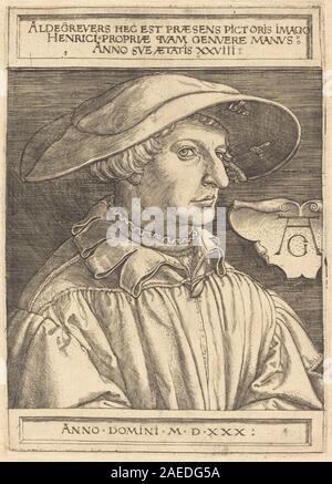 Heinrich Aldegrever, Autoportrait, 1530 ; Autoportrait date 1551 Banque D'Images