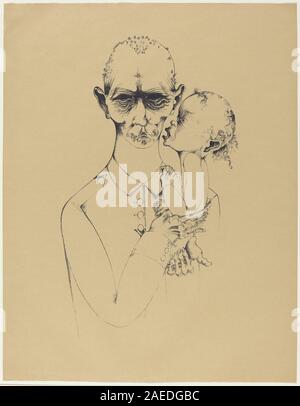 Une œuvre de 1920 de Heinrich Hoerle intitulée Der Vater (le Père), représentant une figure masculine, des formes simplifiées, un style expressionniste, de l'art allemand et une composition visuelle du début du XXe siècle. Banque D'Images