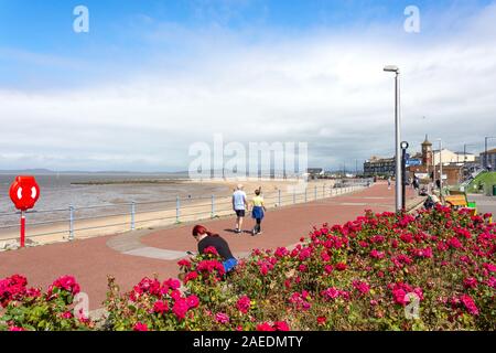 Promenade de la plage, route Marine, Morecambe, Lancashire, Angleterre, Royaume-Uni Banque D'Images