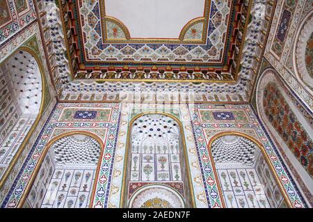 Le décor intérieur de Sitorai Mohi Hosa Palace à Boukhara en Ouzbékistan Banque D'Images
