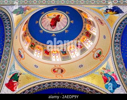 Une icône du Christ pantocrator est représenté sur le plafond à Malbis Memorial Church, le 7 mars 2016, dans la région de Daphne, Alabama. Banque D'Images