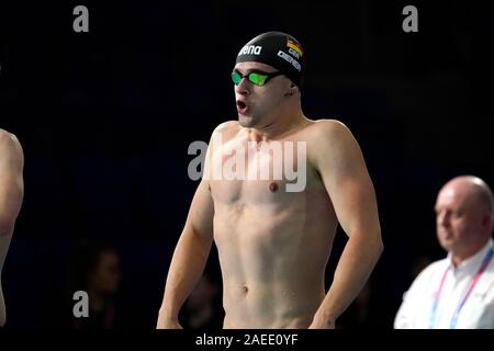 Christian Diener (GER) 50 mètres dos au cours de LEN European Short Course du Championnat de natation 2019 le 8 décembre. En 2019 Tollcross Stadium à Glasgow (Royaume-Uni) : Crédit/Soenar Chamid SCS/AFLO/Alamy Live News Banque D'Images