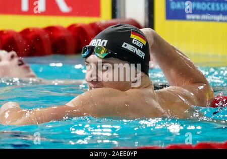 Christian Diener (GER) 50 mètres dos au cours de LEN European Short Course du Championnat de natation 2019 le 8 décembre. En 2019 Tollcross Stadium à Glasgow (Royaume-Uni) : Crédit/Soenar Chamid SCS/AFLO/Alamy Live News Banque D'Images