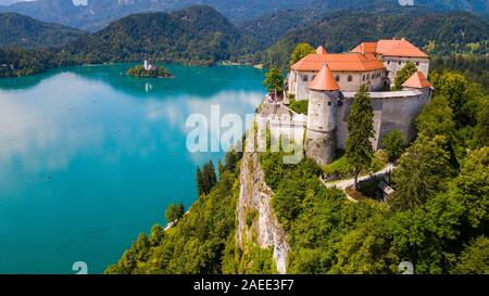 Le Château de Bled ou Blejski grad, Bled, Slovénie Banque D'Images