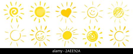 Bien des symboles. Collection de différents styles doodle Illustration de Vecteur