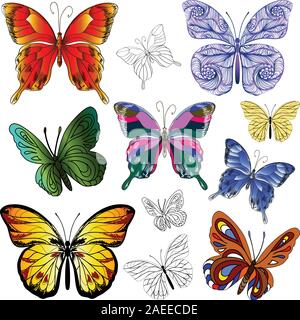 Les papillons design art Illustration de Vecteur