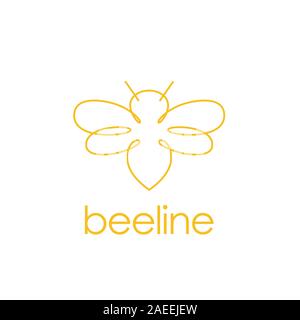 Art en ligne Bee logo design inspiration Illustration de Vecteur